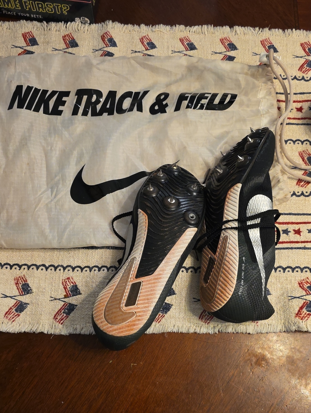 Nike Women's Track Spikes Shoes - Black and Rose Gold Accent